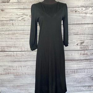 VINTAGE COCO CALIFORNIA Black Midi Shift Dress SM